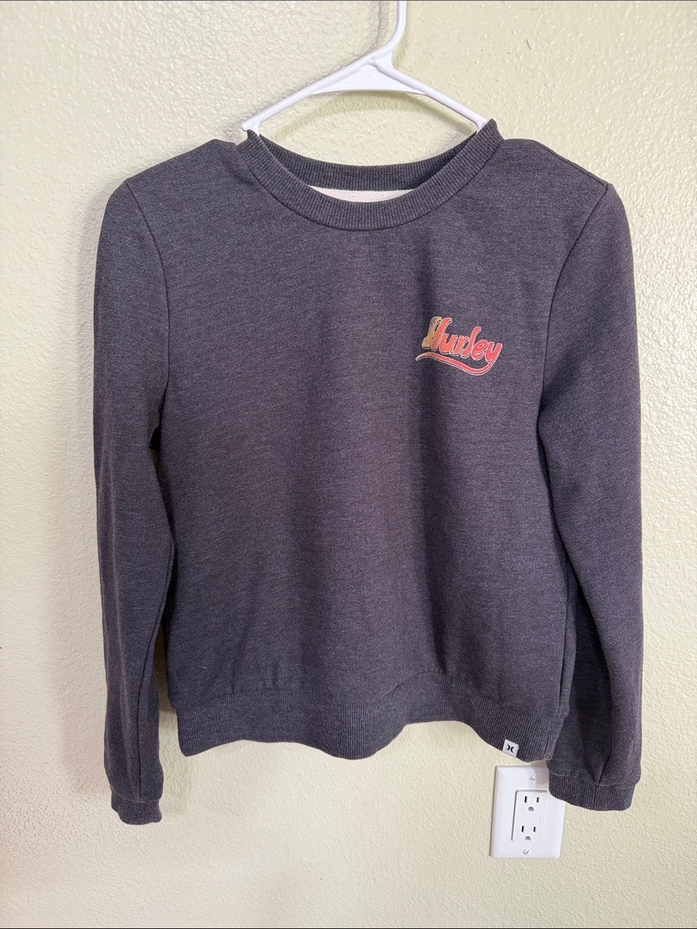 Hurley Charcoal Crewneck Sweatshirt with Logo